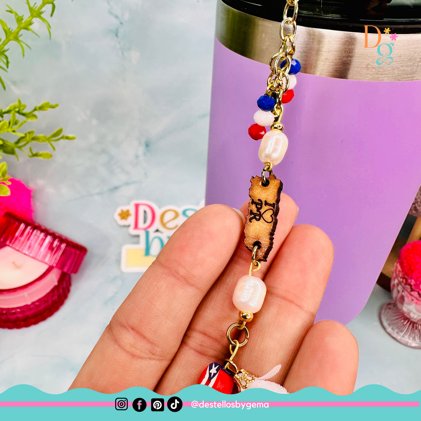 Puerto Rico-Inspired Tumbler Charms