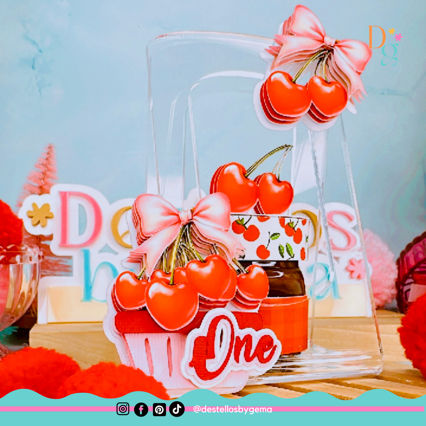 Cherry-Themed Acrylic Favor Box