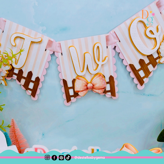 Personalized TWO Birthday Banner