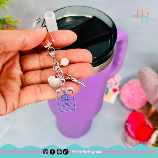 Travel-Themed Tumbler Charms