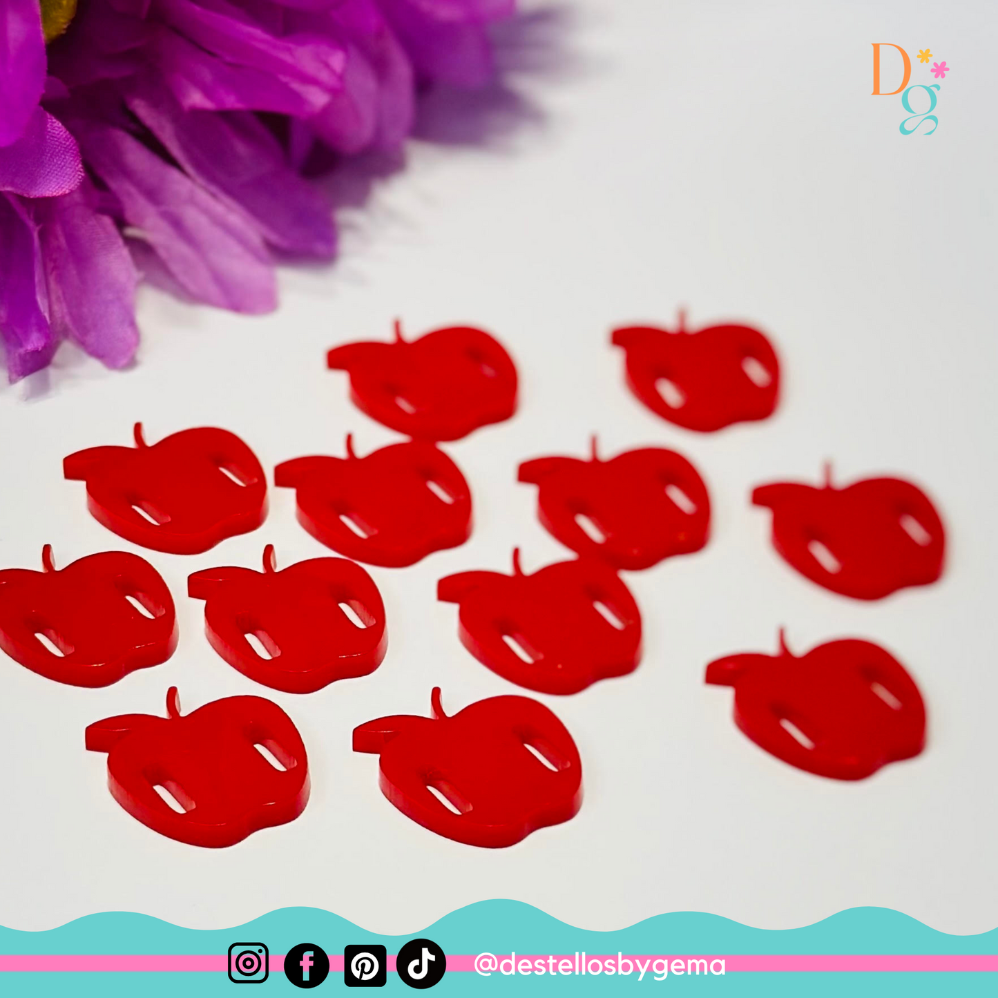 Custom Apple-Shaped Acrylic Charms (1" - 1.5")