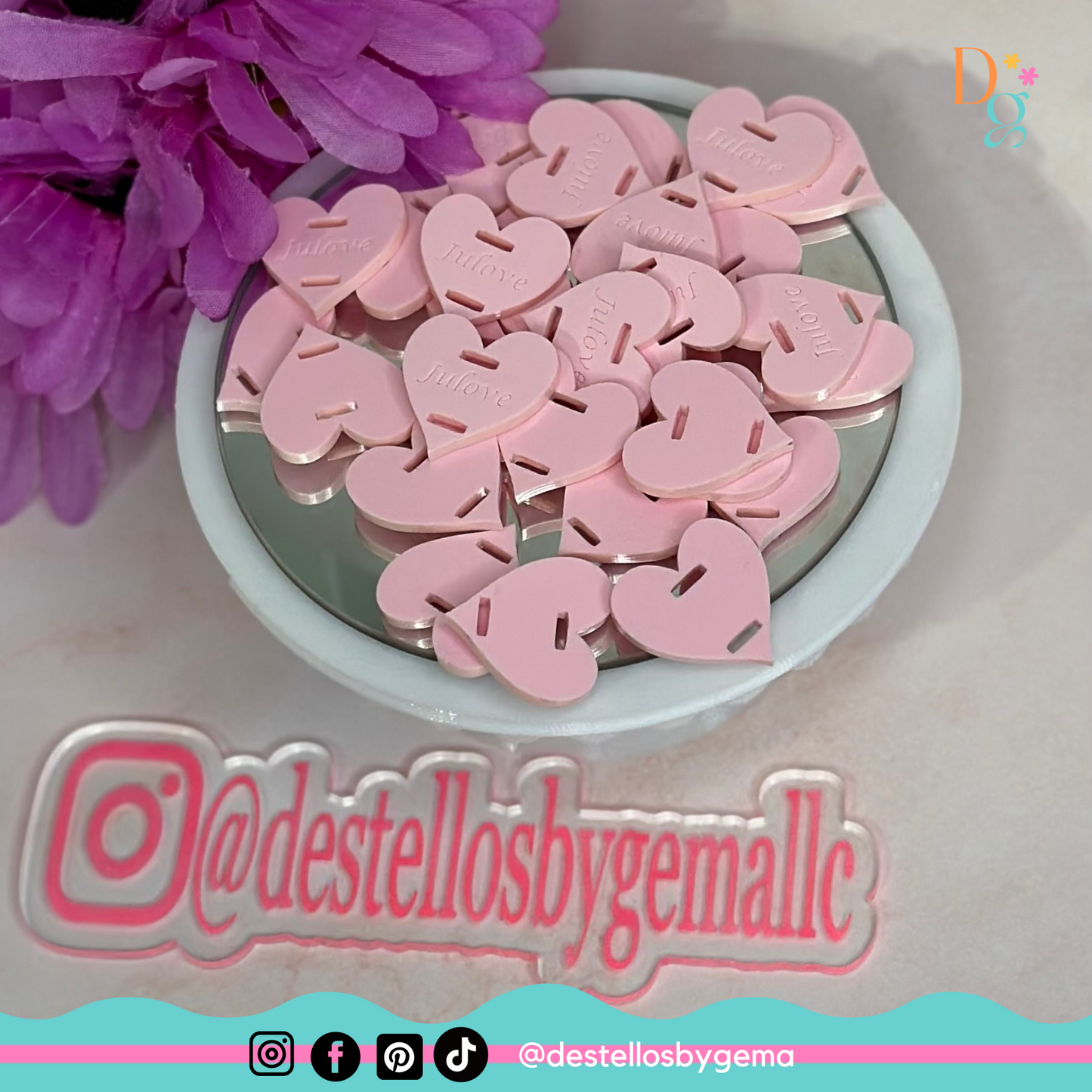 Custom Heart-Shaped Acrylic Charms (1" - 1.5")