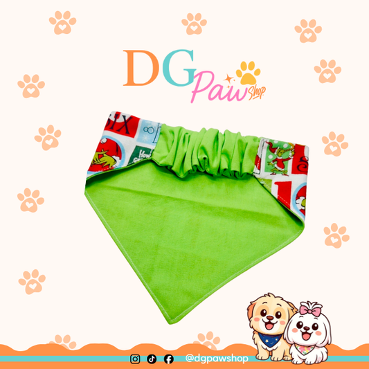 “Mischievous Green” Pawndana – Festive Dog Bandana