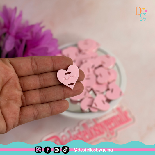 Custom Heart-Shaped Acrylic Charms (1" - 1.5")