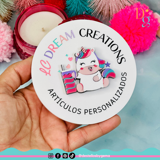 Custom Acrylic Business Watermark with Full Logo Design – Multiple Sizes (4" to 10")