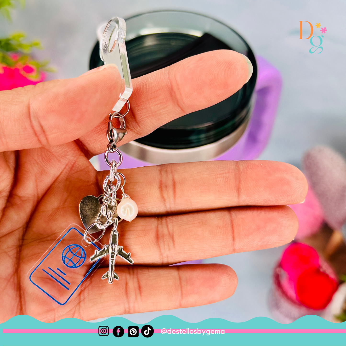 Travel-Themed Tumbler Charms