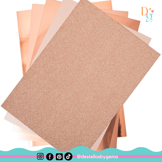Sizzix Surfacez Opulent Cardstock Pack 8"X11.5" 50/Pkg Rose Gold
