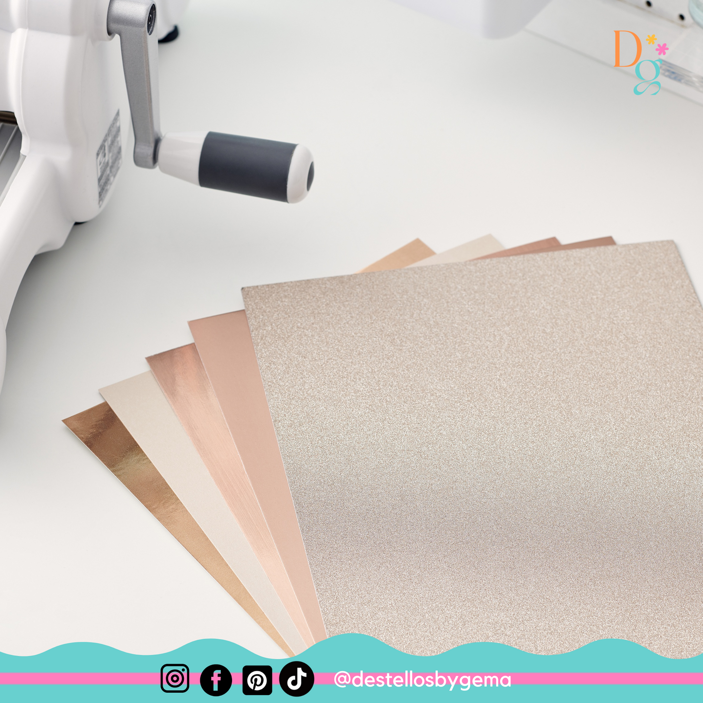 Sizzix Surfacez Opulent Cardstock Pack 8"X11.5" 50/Pkg Rose Gold