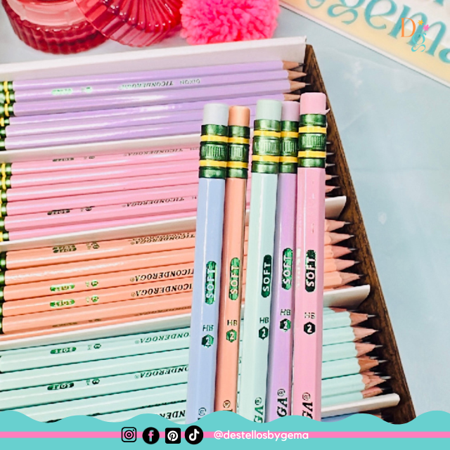 Ticonderoga Pastel Pencils – 6 or 12-Pack, HB #2 Soft, Pre-Sharpened