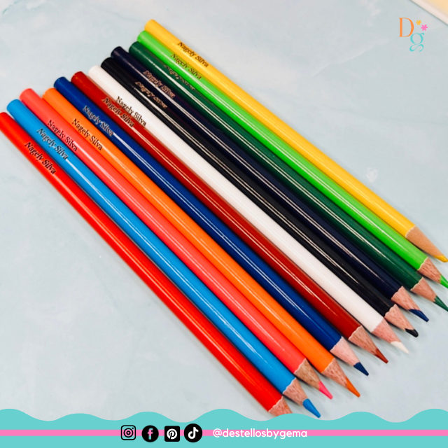 Personalized Crayola Colored Pencils - Set of 12 with Custom Name Engraving