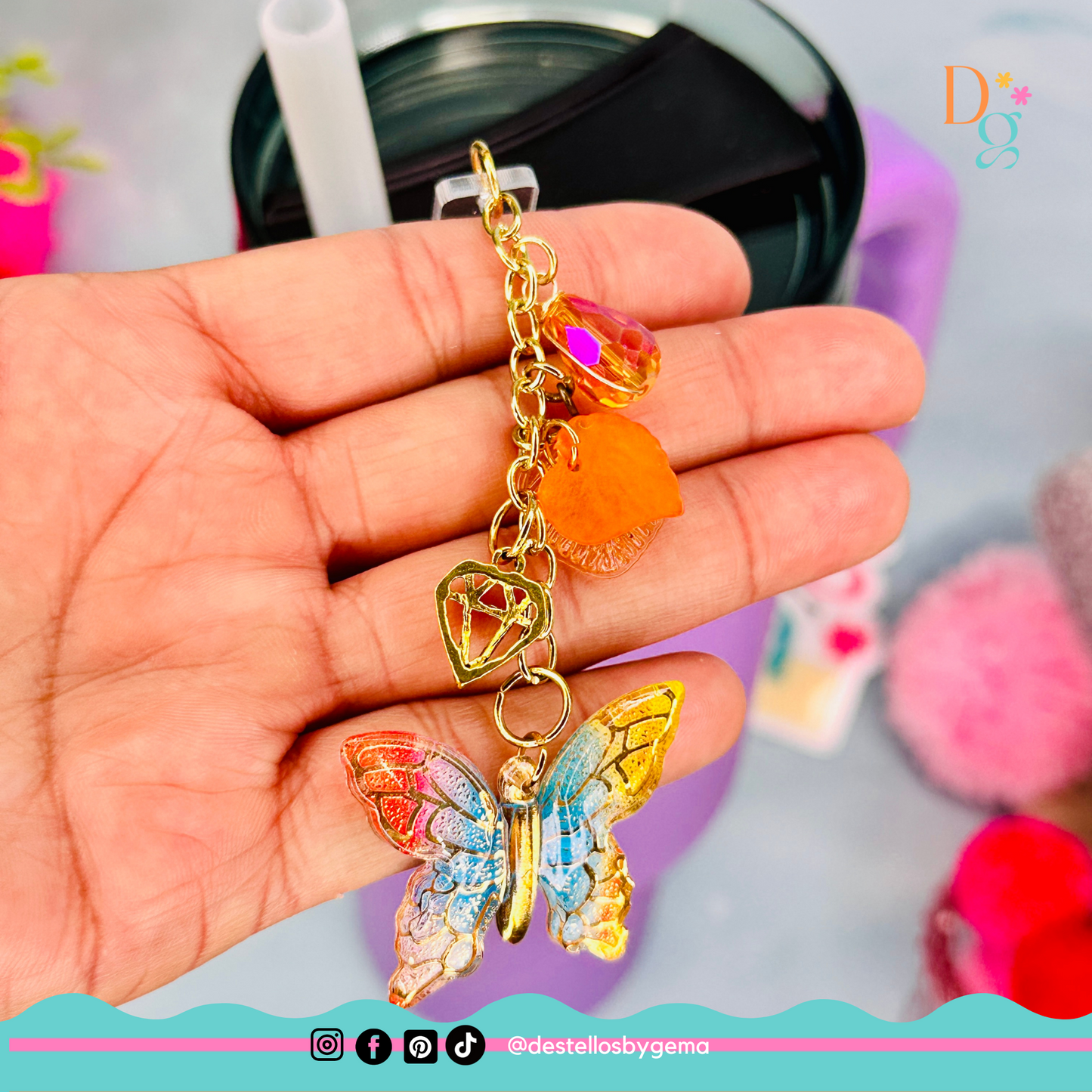 Butterfly Tumbler Straw Topper Charm