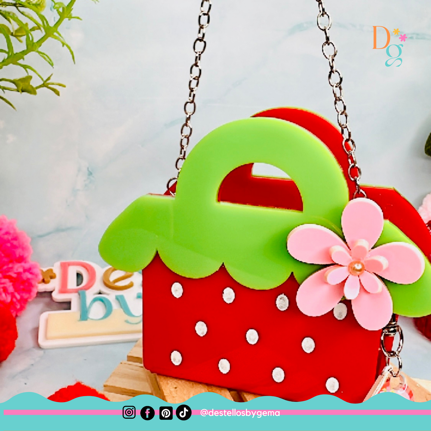 Strawberry Design Acrylic Box