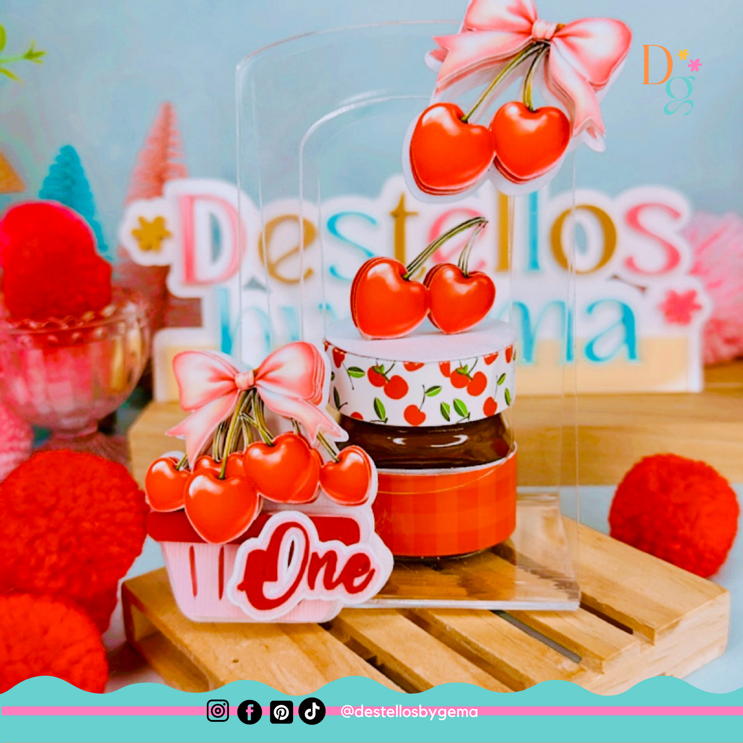 Cherry-Themed Acrylic Favor Box