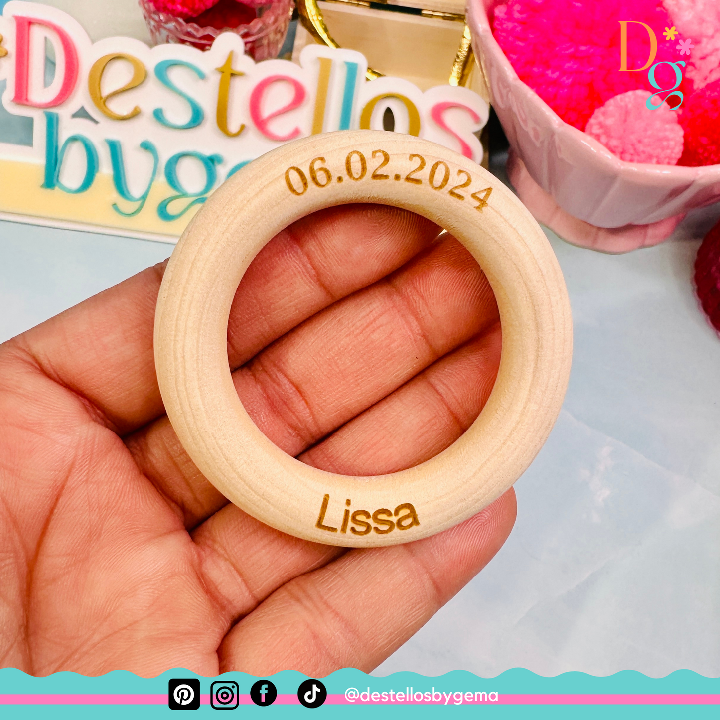Customizable Wooden Rings for Crafts & Macrame