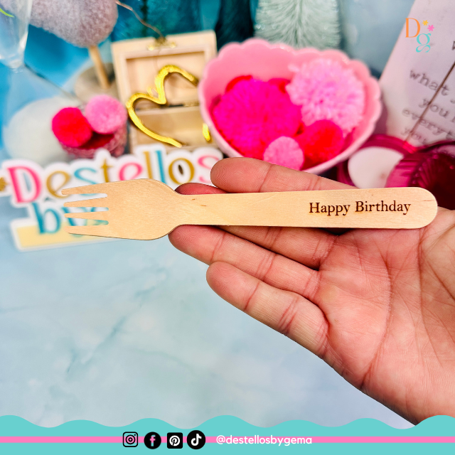 Personalized Wooden Forks β Engraved 6.5β Eco-Friendly Forks for Events, Weddings, Parties