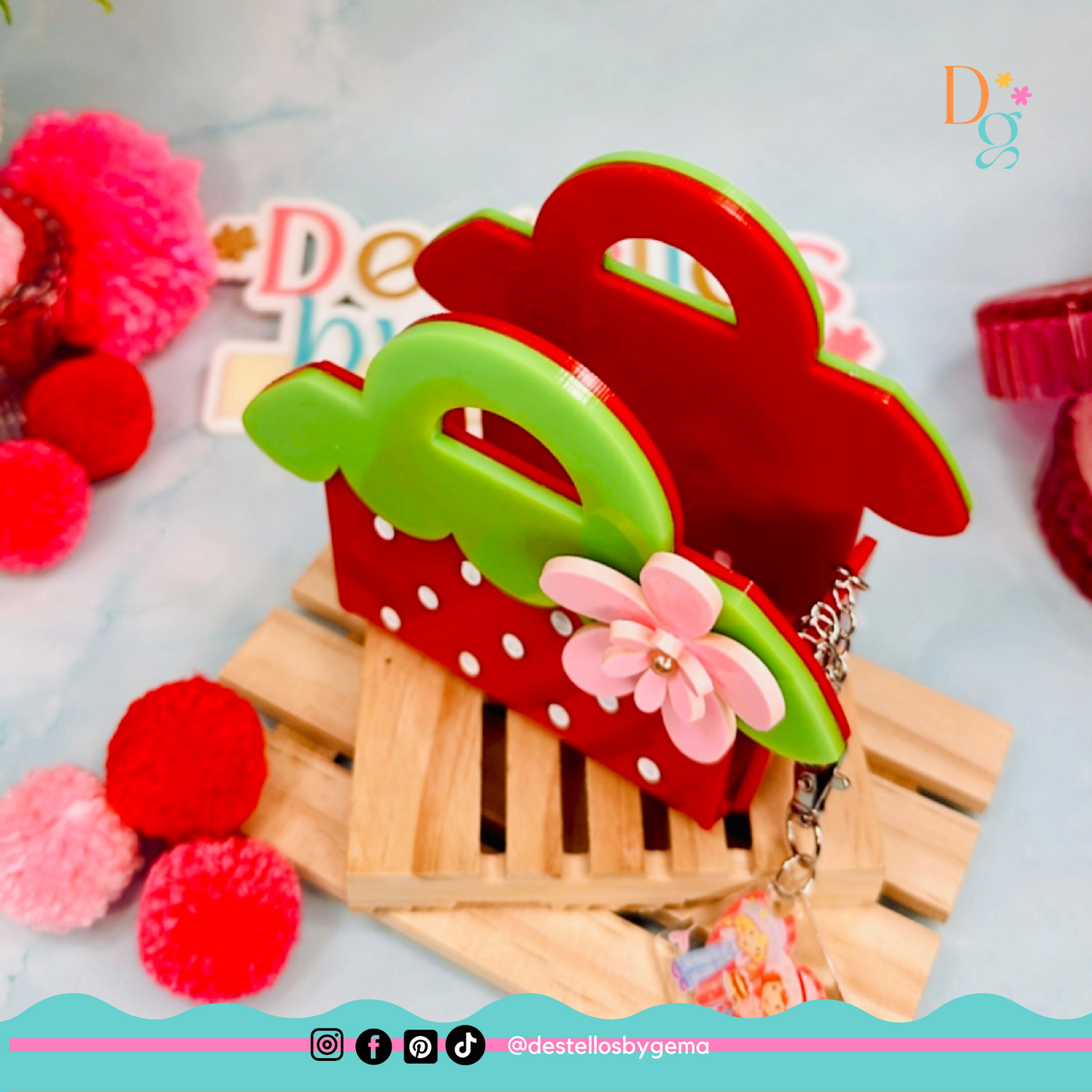 Strawberry Design Acrylic Box