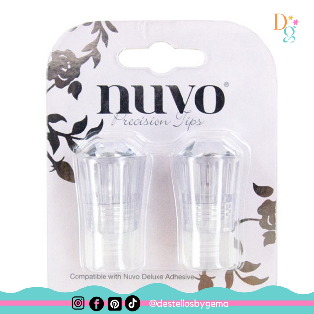 Nuvo Deluxe Adhesive Precision Nozzles – Fine Tip for Intricate Crafting & Die Cuts