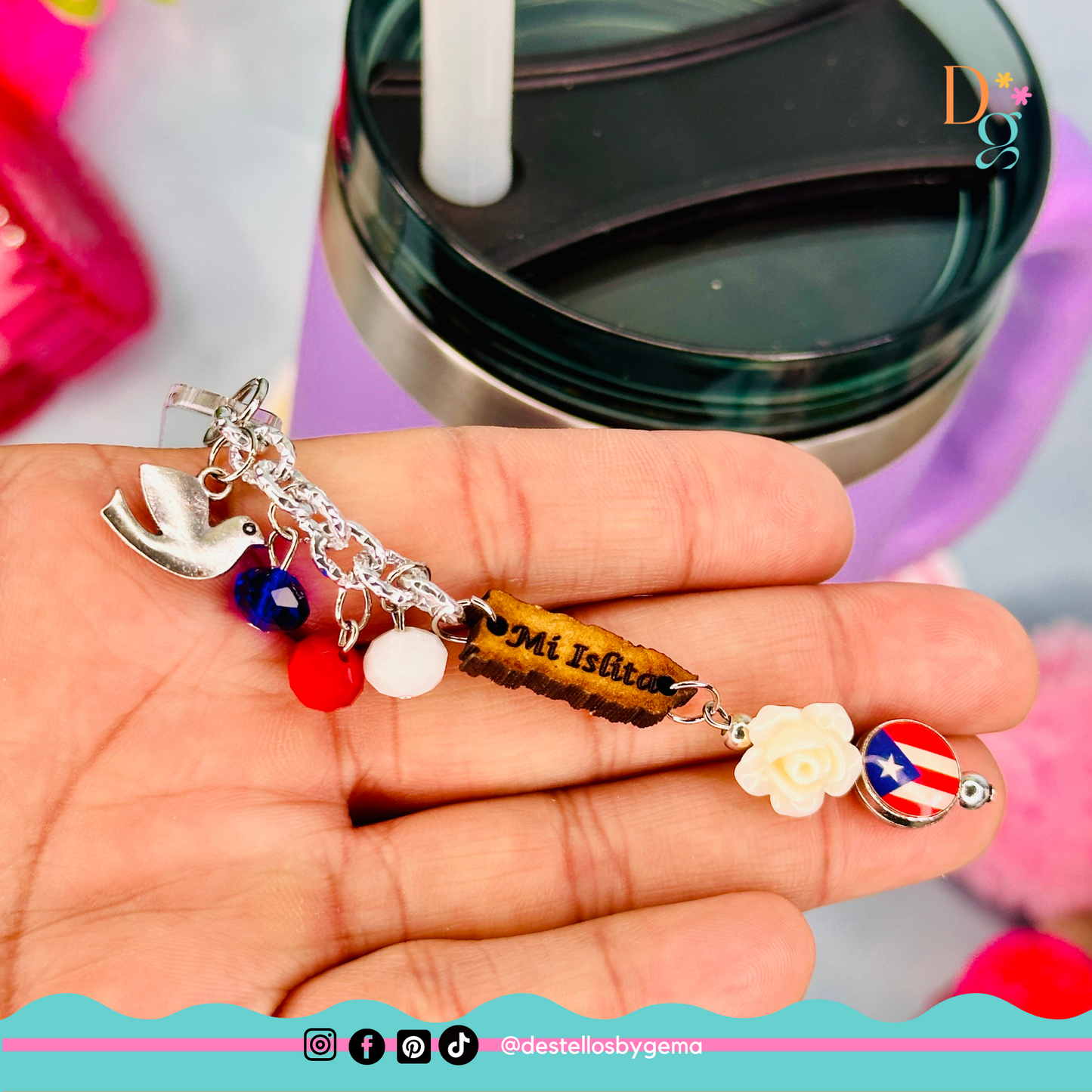 Puerto Rico-Inspired Tumbler Charms