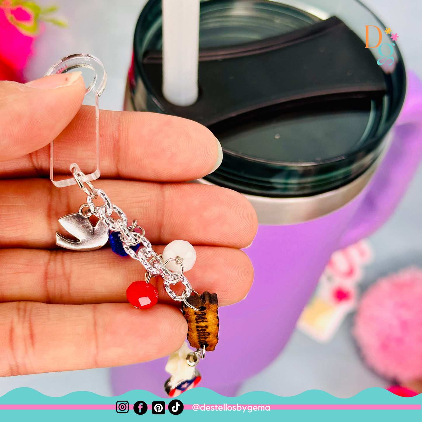 Puerto Rico-Inspired Tumbler Charms