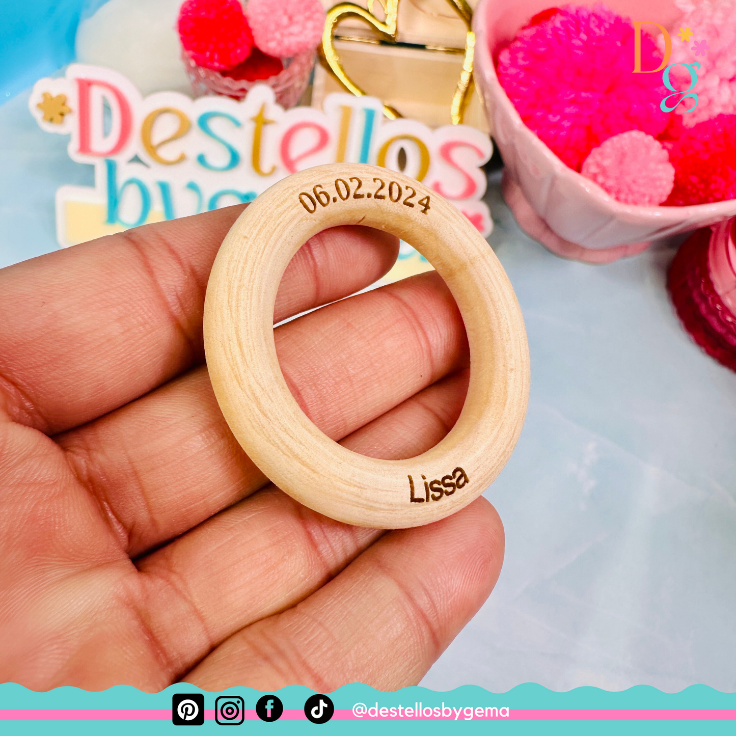 Customizable Wooden Rings for Crafts & Macrame