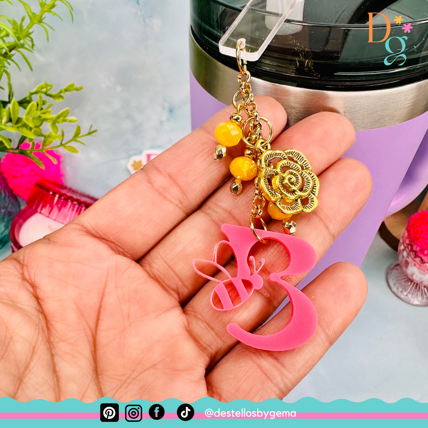 Personalized Acrylic Name Charms for Tumblers