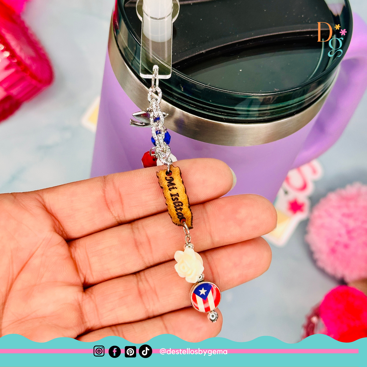 Puerto Rico-Inspired Tumbler Charms