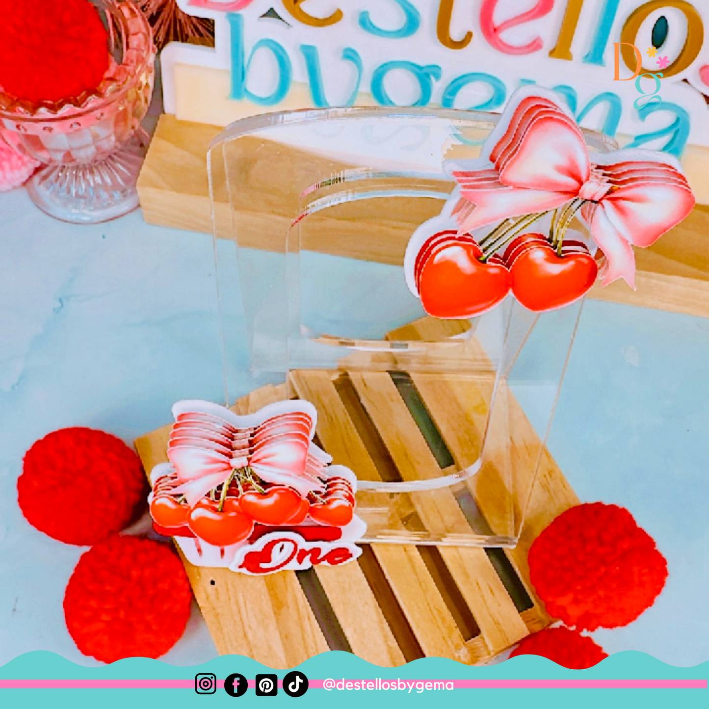 Cherry-Themed Acrylic Favor Box