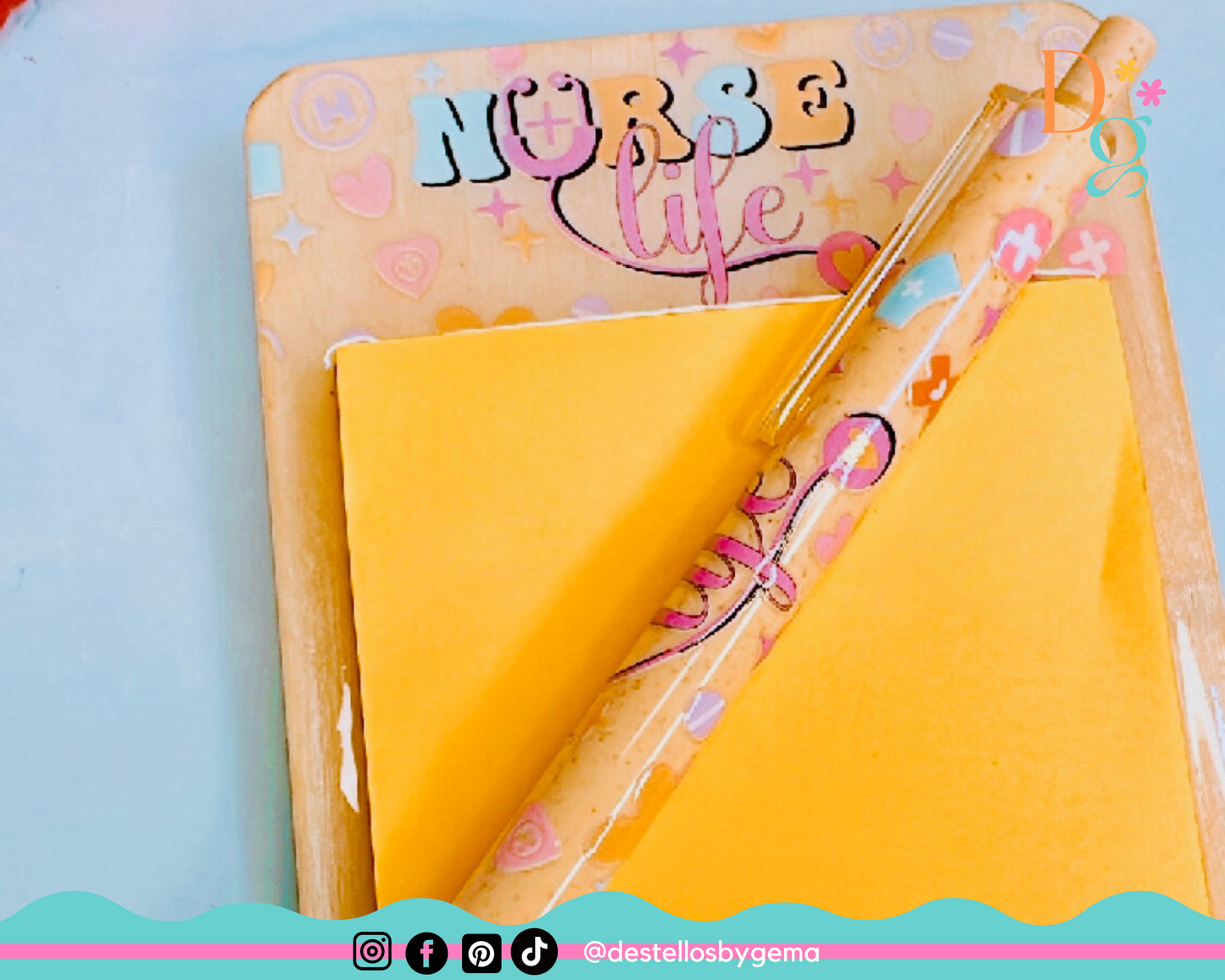 Nurse Themed Wooden Sticky Note Holder – Perfect Gift for Nurses