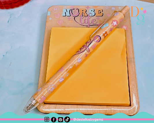 Nurse Themed Wooden Sticky Note Holder – Perfect Gift for Nurses