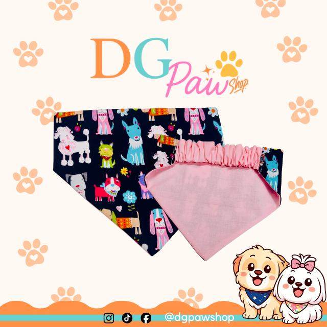 Pawndana “Colorful Pups” – Multicolor Puppy Print Bandana