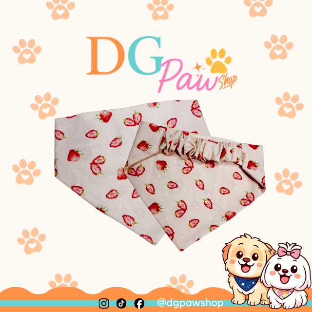 Pawndana “Sweet Strawberry” – Strawberry Print Dog Bandana