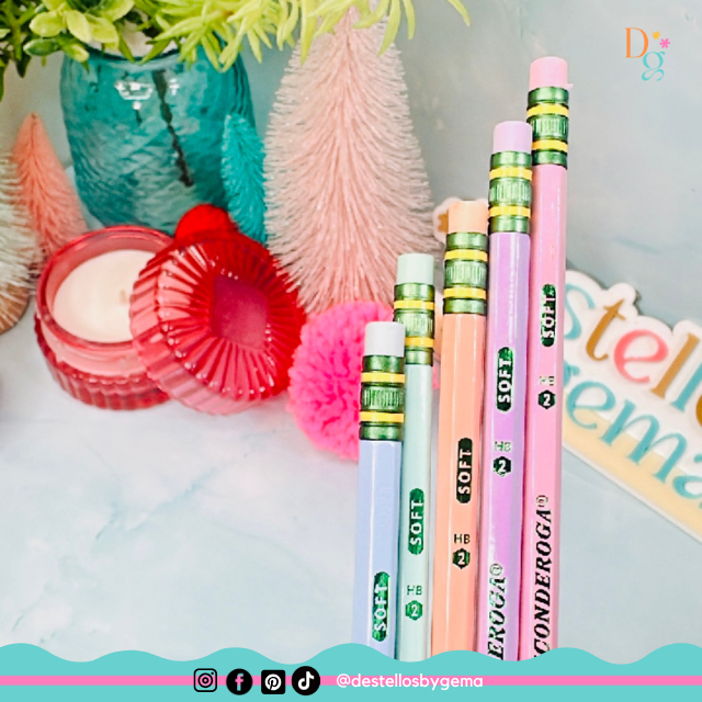 Ticonderoga Pastel Pencils – 6 or 12-Pack, HB #2 Soft, Pre-Sharpened