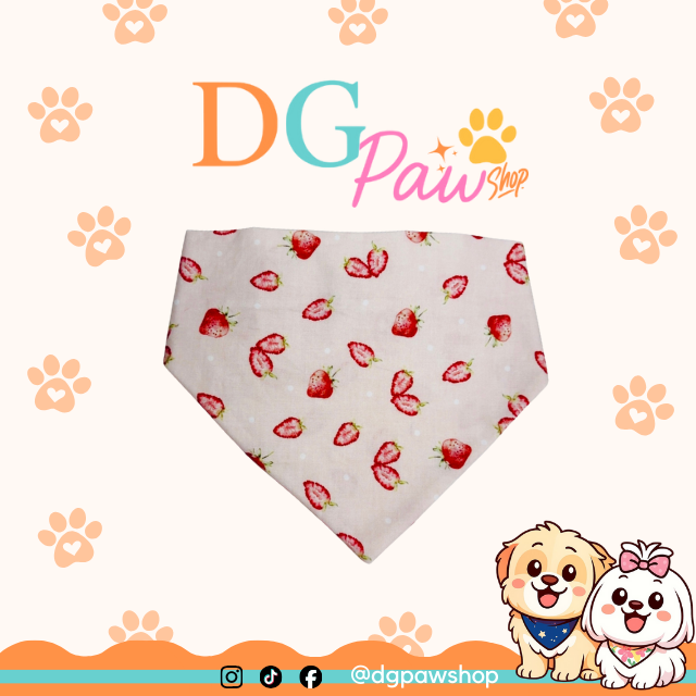 Pawndana “Sweet Strawberry” – Strawberry Print Dog Bandana