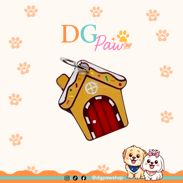Ginger House” 3D Acrylic Charm – Personalized Pet Collar Charm