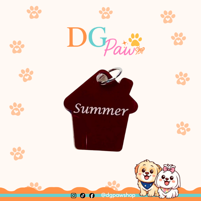 Ginger House” 3D Acrylic Charm – Personalized Pet Collar Charm