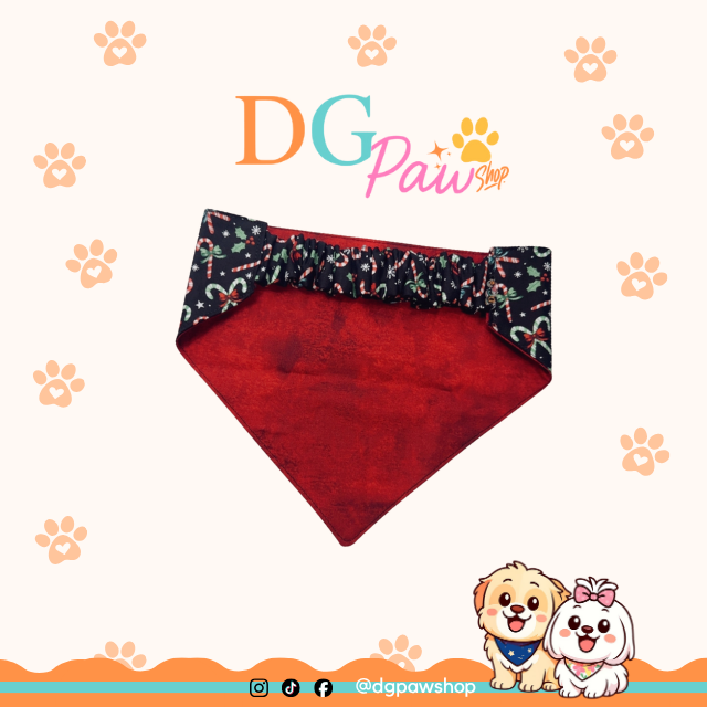 “Candy Cane” Pawndana – Festive Dog Bandana (XS to L)