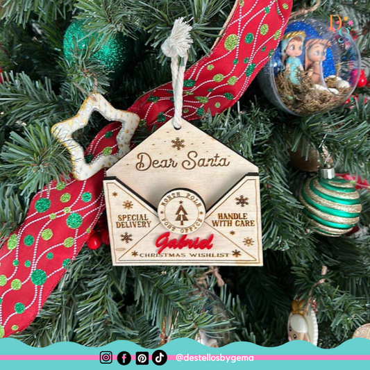 Personalized Letter to Santa Ornament with Child’s Name