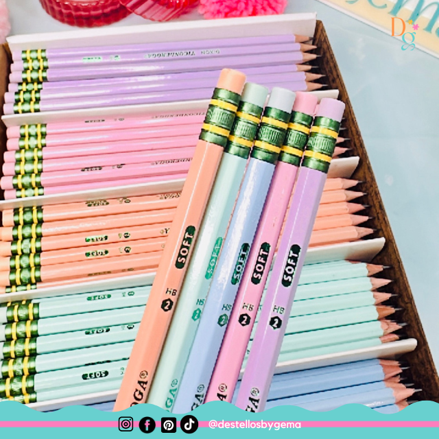 Ticonderoga Pastel Pencils – 6 or 12-Pack, HB #2 Soft, Pre-Sharpened