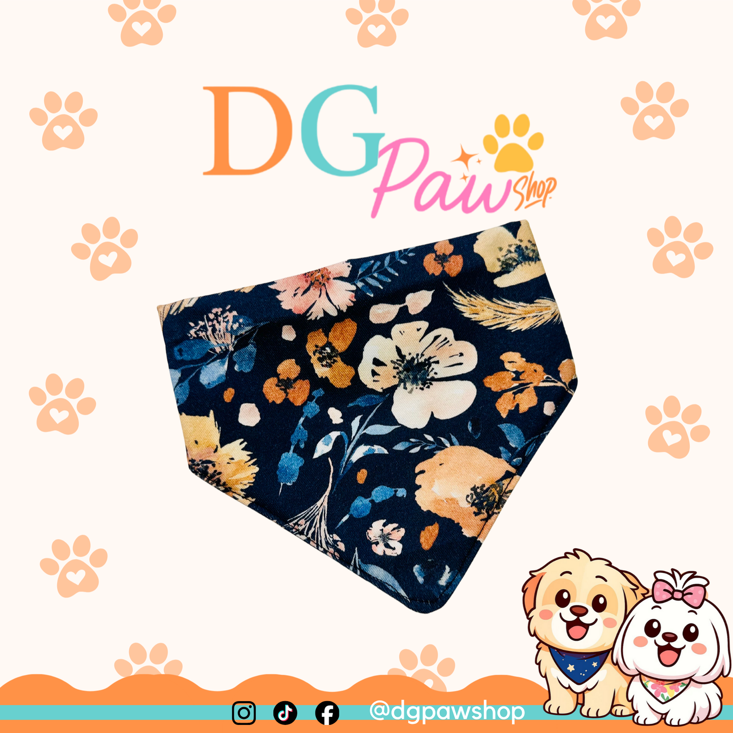 Midnight Bloom – X-Small Pawndana