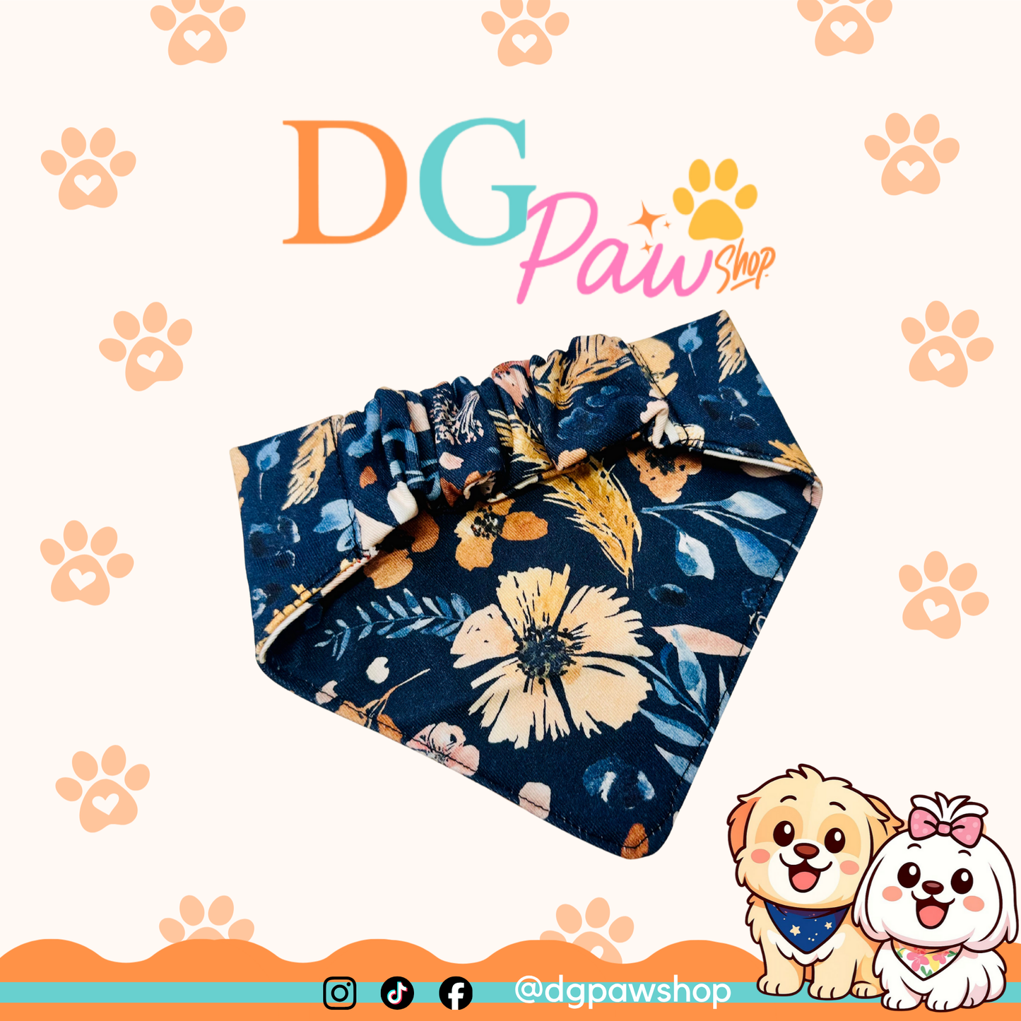 Midnight Bloom – X-Small Pawndana