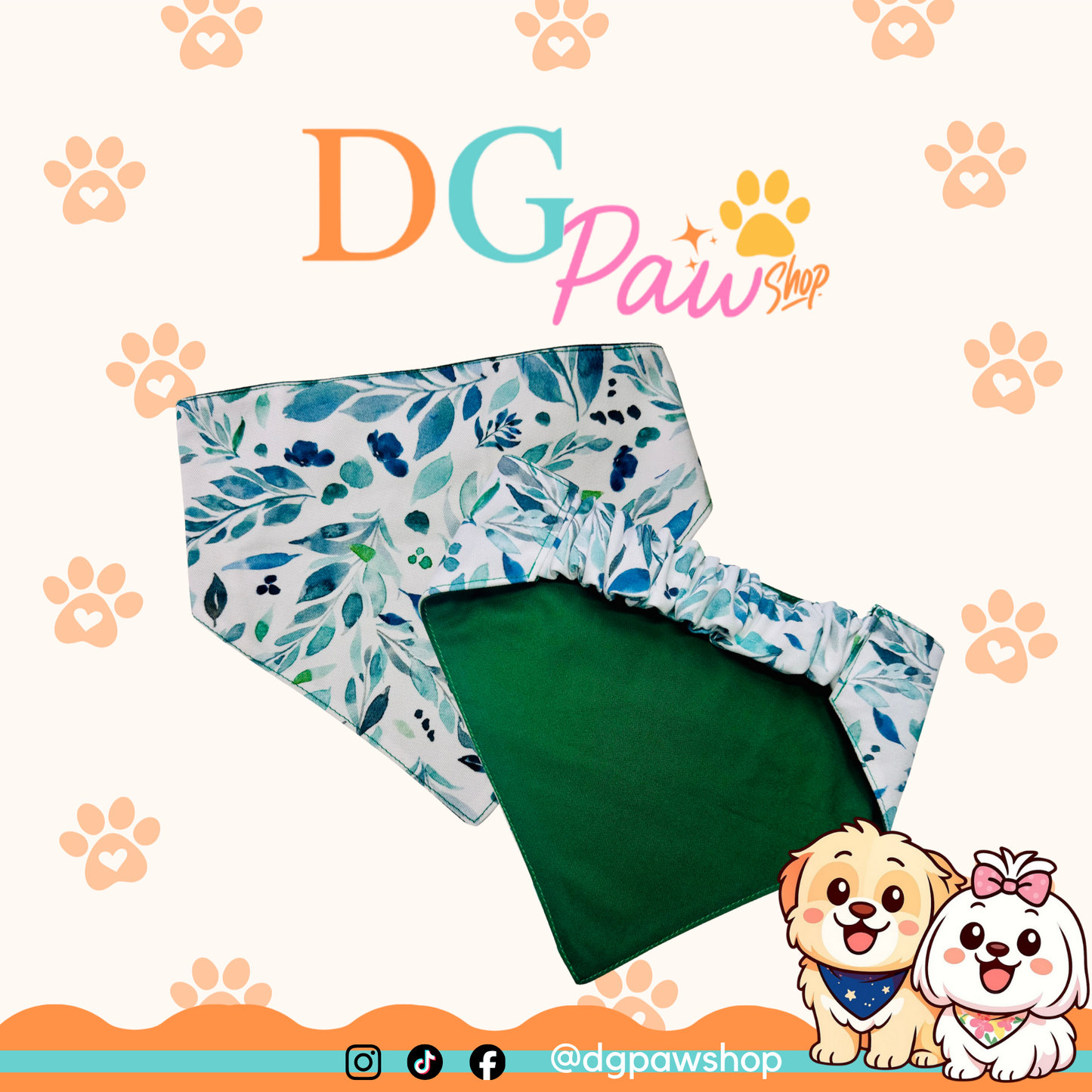 Aqua Leaf – Medium Pawndana