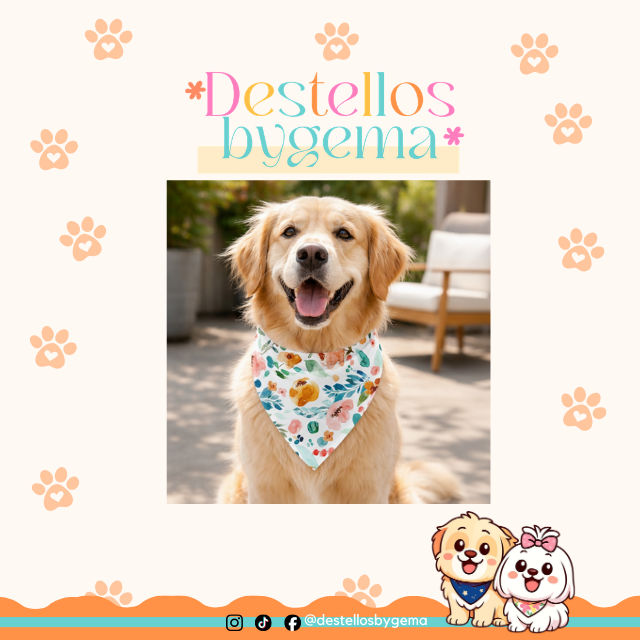 Floral X-Small Dog & Cat Bandana – Scrunchie Style Elastic Pet Accessory